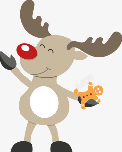 褐色卡通圣诞节麋鹿素材