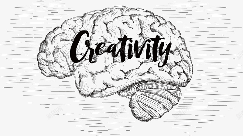 黑白有创造力的大脑png免抠素材_新图网 https://ixintu.com 人脑 创新 创造力 大脑 想象力 矢量大脑免费图片下载