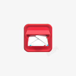 扁平化信件红色邮箱高清图片