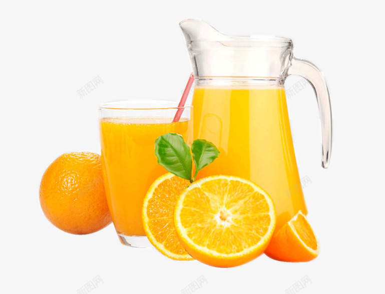 自主抠图文件png免抠素材_新图网 https://ixintu.com 大杯 小杯 橙子 橙汁