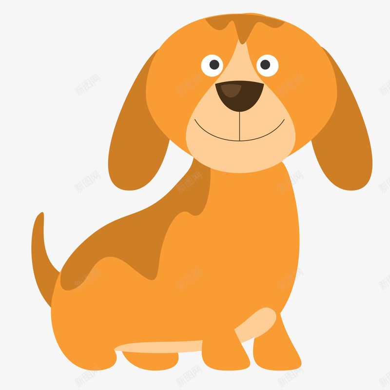 卡通橙色的小动物矢量图ai免抠素材_新图网 https://ixintu.com 动物设计 卡通 宠物设计 小狗 橙色 矢量图