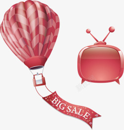 热气球和卡通电视素材