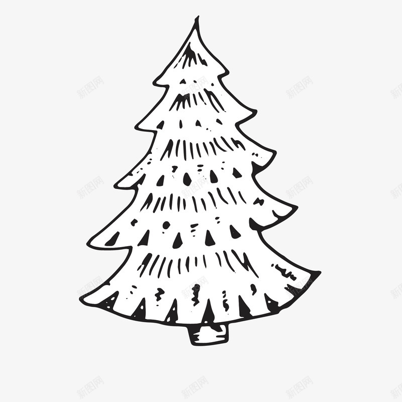 手绘圣诞树可爱矢量图ai免抠素材_新图网 https://ixintu.com 可爱素材 圣诞树 手绘 松树 树素材 矢量图