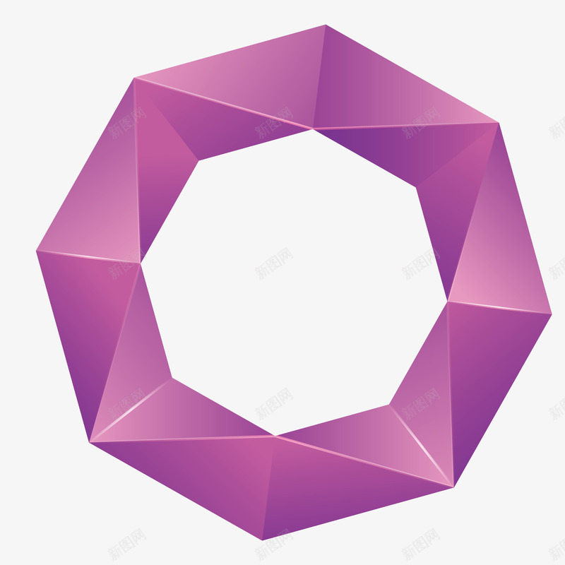 时尚几何形png免抠素材_新图网 https://ixintu.com 几何体 拼接元素 时尚几何 立体 紫色