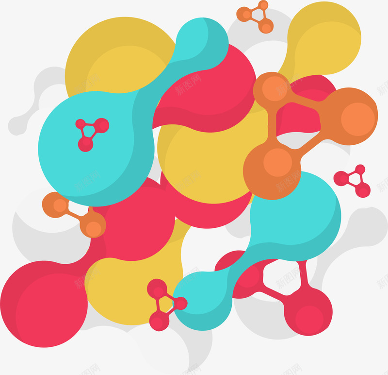漂浮的分子结构矢量图eps免抠素材_新图网 https://ixintu.com 分子结构 彩色结构体 彩色结构图 漂浮物 矢量png 结构体 矢量图