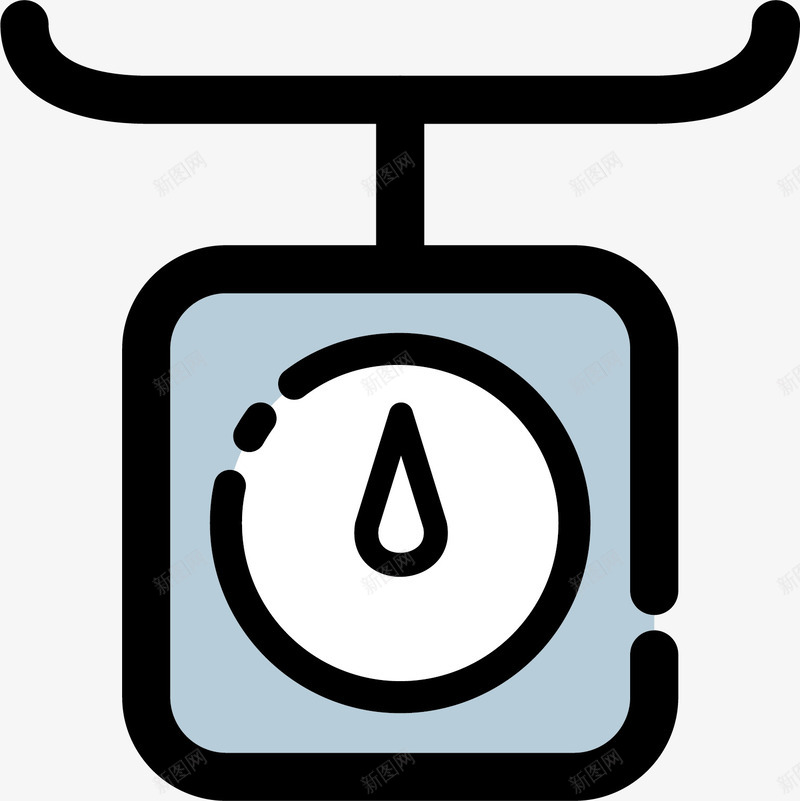 蓝色的电子秤矢量图ai免抠素材_新图网 https://ixintu.com 卡通电子秤 形象 日用百货 白色的指针 蓝色 矢量图