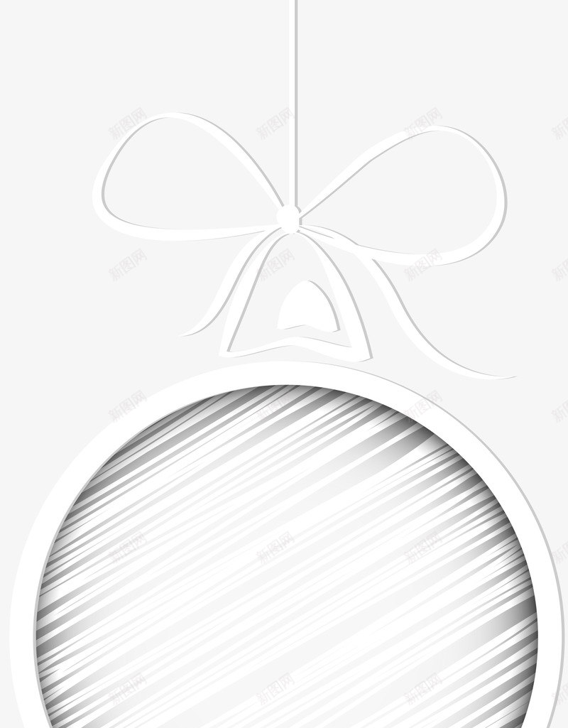 圣诞节白色吊球png免抠素材_新图网 https://ixintu.com 吊球装饰 圣诞节吊球 文艺风 温馨 白色吊球 白色蝴蝶结