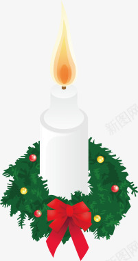 白色圣诞节蜡烛矢量图图标图标
