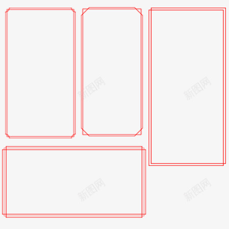 线框png免抠素材_新图网 https://ixintu.com 四角线框 线框 线框素材 装饰框 装饰线框