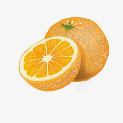 半个橘子卡通两个香橙高清图片