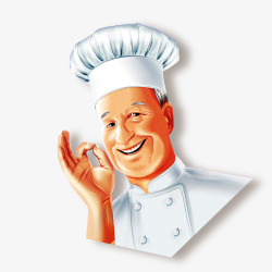 带高帽厨师卡通厨师形象高清图片