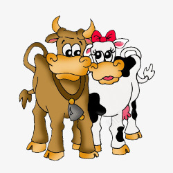 小奶牛两头两头奶牛高清图片