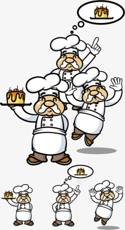 手绘糕点师手绘卡通厨师形象高清图片