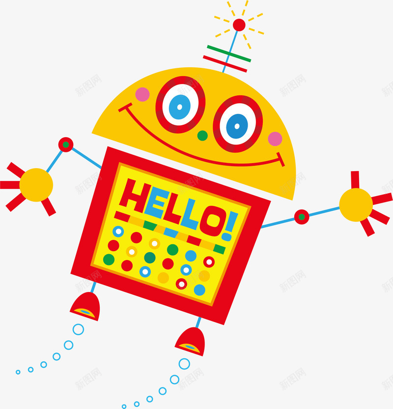 打招呼的机器人png免抠素材_新图网 https://ixintu.com HELLO 你好 卡通 卡通礼貌 可爱形象 手绘 招呼 机器人 机器人打招呼