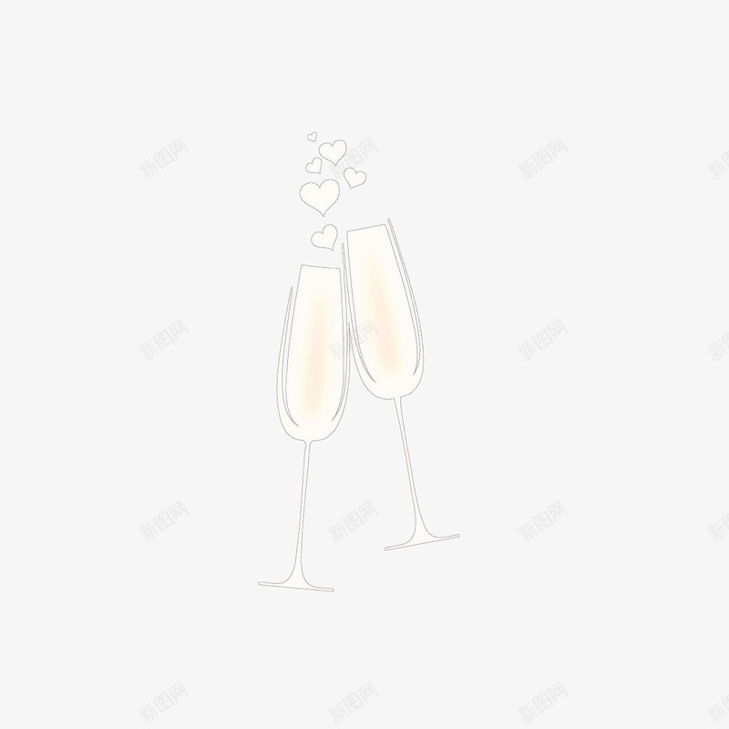 两只香槟杯png免抠素材_新图网 https://ixintu.com 产品实物 杯子 玻璃杯 香槟杯