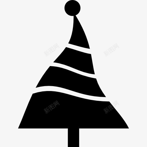 折叠的圣诞树图标png_新图网 https://ixintu.com 三角 形状 松树 树 球