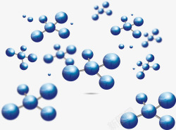 蓝色晶体分子花纹素材