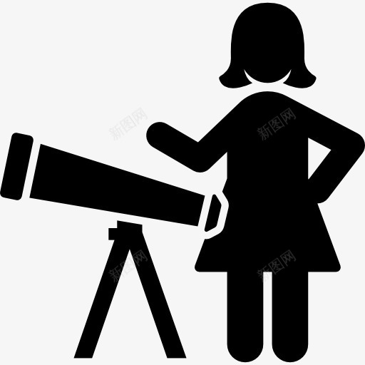 女人和望远镜图标png_新图网 https://ixintu.com 天文学 教育 明星 科学 空间