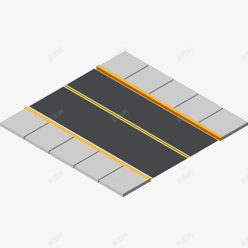 卡通公路png免抠素材_新图网 https://ixintu.com 公路 卡通画 矢量装饰 装饰 马路