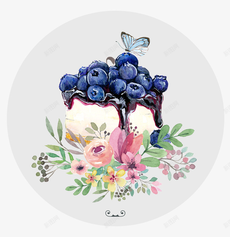 蓝莓水果png免抠素材_新图网 https://ixintu.com 水果 花朵 蓝莓 蓝莓汁