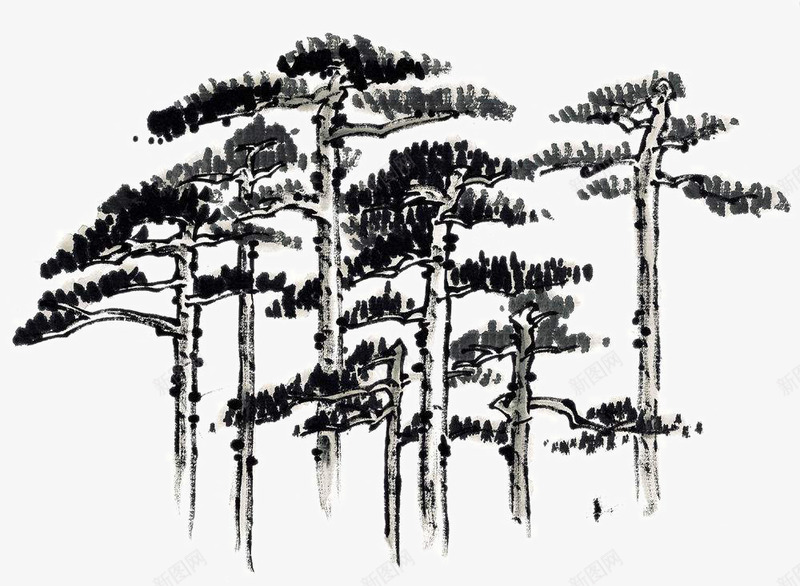 写意松树png免抠素材_新图网 https://ixintu.com 中国画 中国风装饰 写意国画 国画树 国粹 大写意 宣纸国画 画