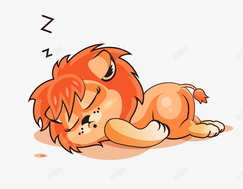 睡觉的小狮子png免抠素材_新图网 https://ixintu.com 手绘 狮子 睡觉 趴着