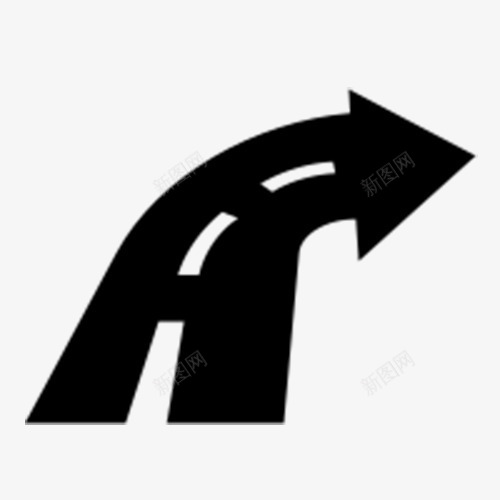 马路右转指示牌图标png_新图网 https://ixintu.com 右转 右转箭头 方向 转弯 马路行驶指示 黑色箭头