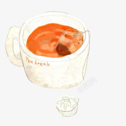 红茶手绘画片素材