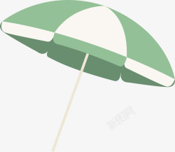 绿白大伞矢量图素材