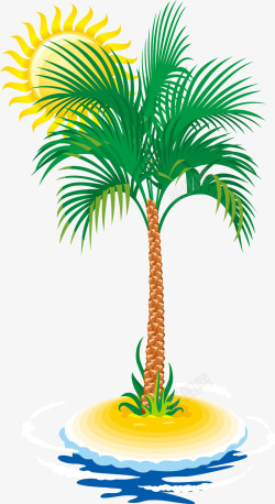 卡通夏日椰树矢量图素材