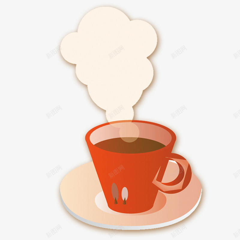 卡通冒气的咖啡杯png免抠素材_新图网 https://ixintu.com 冒气 卡通 咖啡杯 红色杯子
