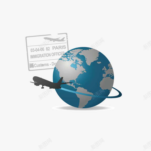 地球飞机环绕地球png免抠素材_新图网 https://ixintu.com 地球 飞机环绕地球