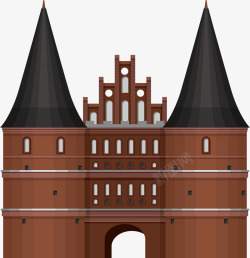 古典卡通城堡建筑素材