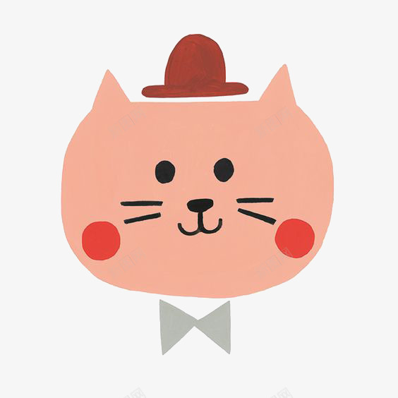 猫咪先生png免抠素材_新图网 https://ixintu.com 先生 动物 卡通 帽子 手绘 插画 猫咪 领带