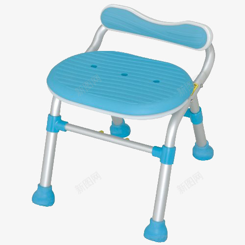 蓝色淋浴凳png免抠素材_新图网 https://ixintu.com 产品实物 可折叠 带靠背 柔软 洗澡椅 高度可调
