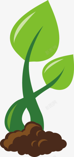 绿色创新树苗艺术矢量图素材