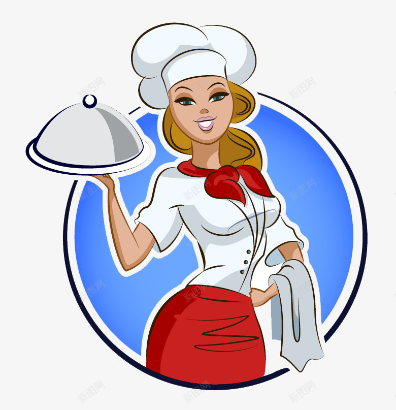 有质感的美女厨师形象png免抠素材_新图网 https://ixintu.com 卡通 厨师 图形 形像 美女 设计