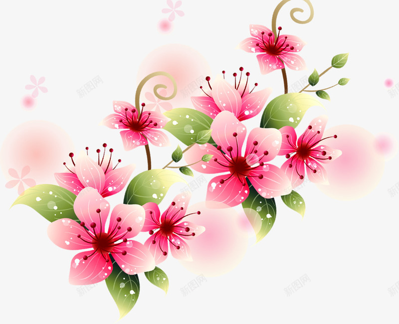 粉色温馨手绘花朵节日png免抠素材_新图网 https://ixintu.com 温馨 粉色 节日 花朵