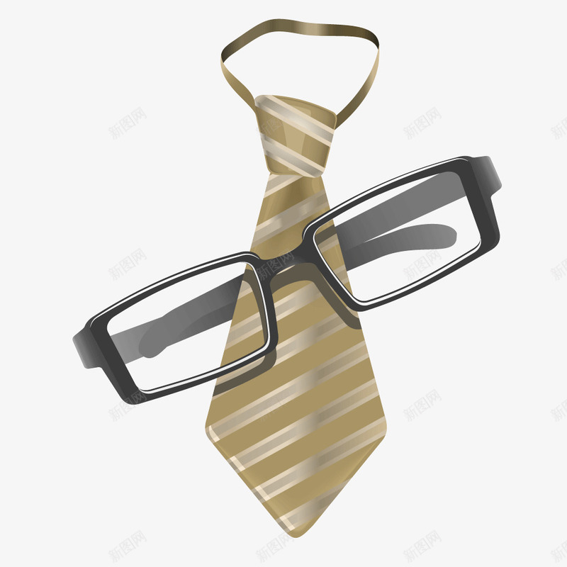 金色商务领带黑色眼镜png免抠素材_新图网 https://ixintu.com 商务 眼镜 金色 领带 黑色 黑色商务