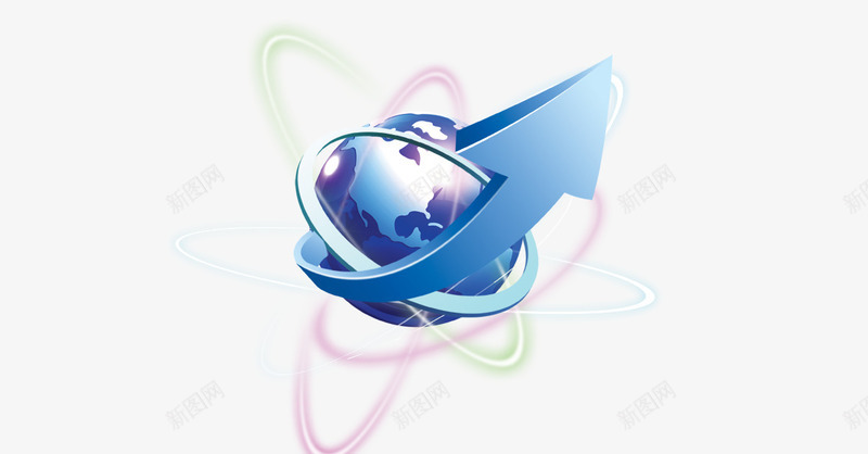 箭头环绕地球png免抠素材_新图网 https://ixintu.com 商务 地球 海报 箭头 蓝色 装饰