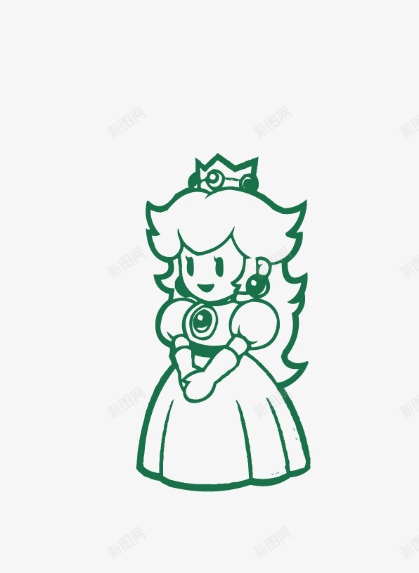 游戏里的公主png免抠素材_新图网 https://ixintu.com png图形 png装饰 人物 公主 卡通 绿色 装饰