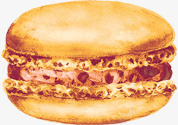 油画汉堡食物高清图片