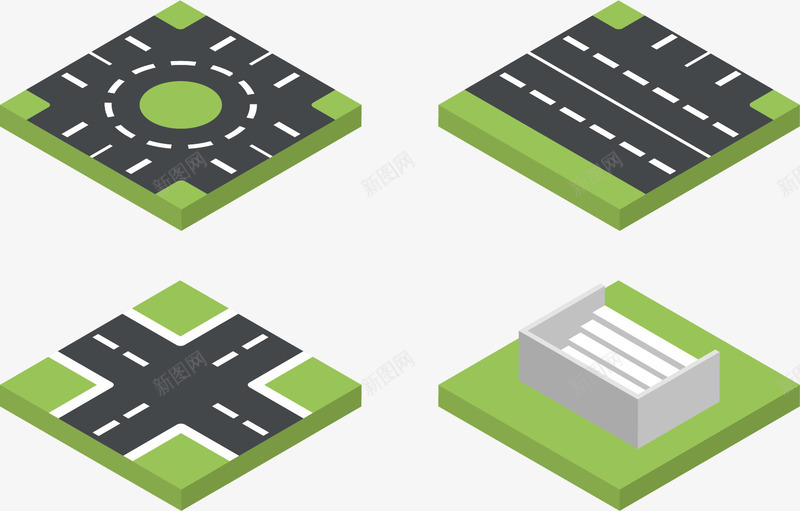 道路矢量图ai免抠素材_新图网 https://ixintu.com 道路马路车辆环城公路 矢量图