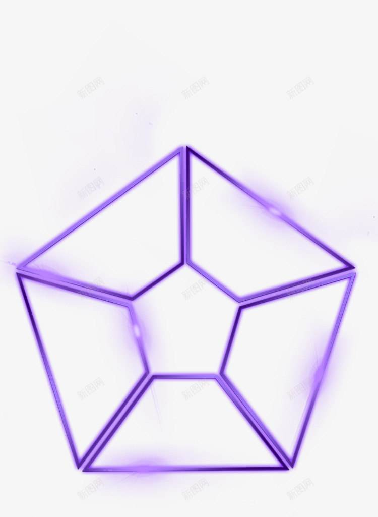 拼接五边形png免抠素材_新图网 https://ixintu.com 五边形 几何 发光 拼接 正五边形 紫色