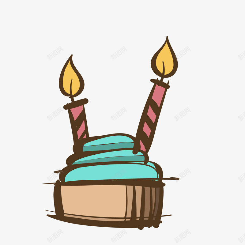 绿色纸杯生日蛋糕png免抠素材_新图网 https://ixintu.com 卡通蛋糕 生日蛋糕 纸杯蛋糕 绿色蛋糕 蜡烛
