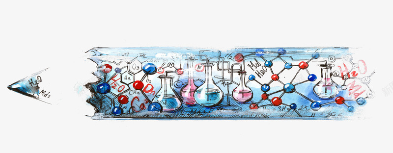 创意抽象化学铅笔插画png免抠素材_新图网 https://ixintu.com 分子 创意设计 化学 抽象 插画 结构 铅笔