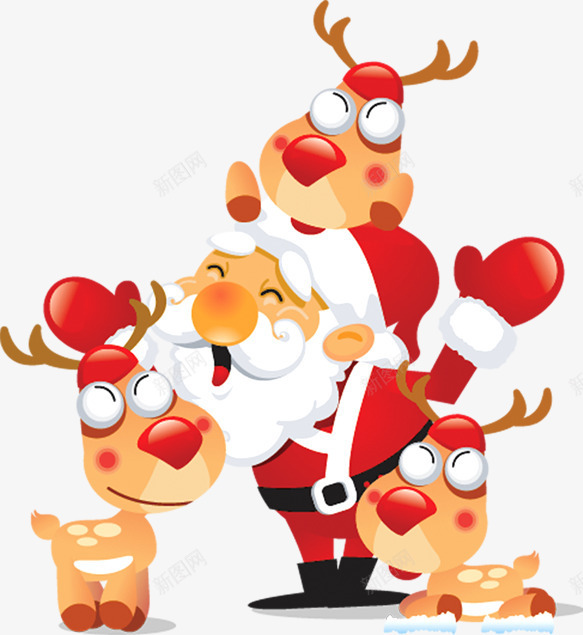 卡爱麋鹿圣诞节海报png免抠素材_新图网 https://ixintu.com 圣诞节 海报 麋鹿