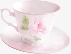 粉色花叶花叶装饰粉色装饰杯具高清图片
