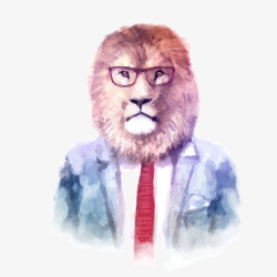 多彩面具手绘水彩彩绘动物狮子服装矢量图高清图片
