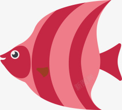卡通水族馆红色燕鱼矢量图素材